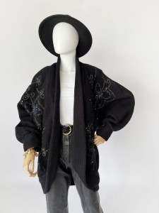 Zdobiony kardigan vintage 80's