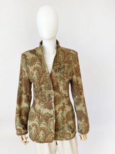 Antonette wzorzysta marynarka wełna, kaszmir jedwab