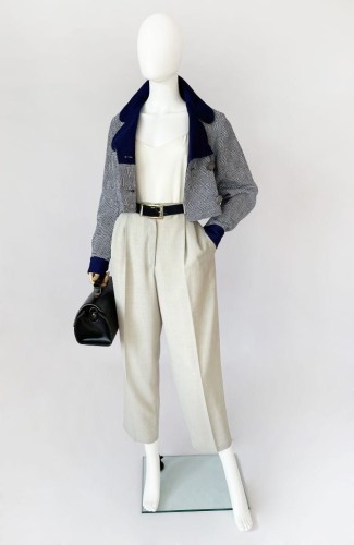 Spodnie vintage z nogawkami w kant