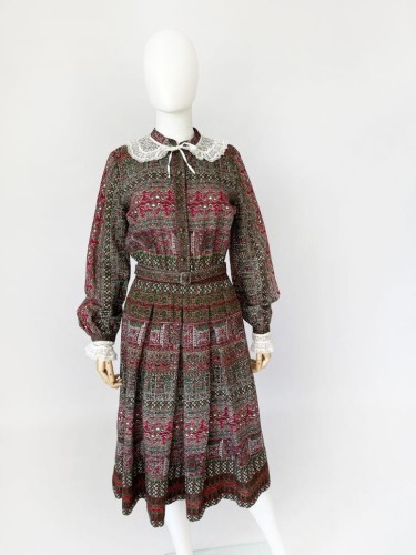 Wełniana sukienka vintage 70's