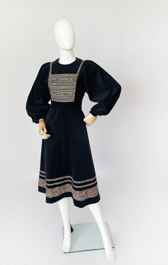 Długa sukienka vintage hippie 70's