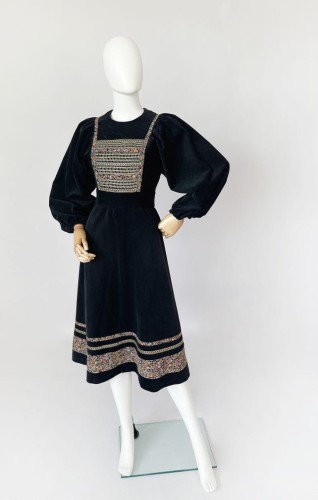 Długa sukienka vintage hippie 70's