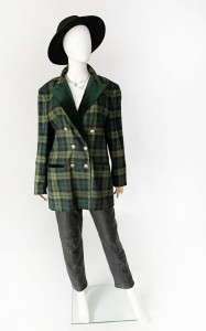 Mondi wełniana marynarka w kratę 80's