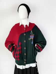 Sweter vintage w świątecznych kolorach