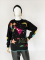 Wełniany sweter vintage kolorowe wzory