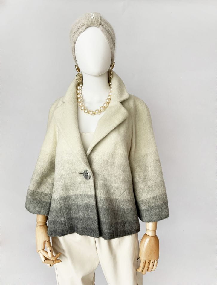 Benetton Stile cieniowana kurtka wełna, alpaka, moher