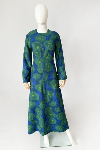 Wełniana sukienka maxi vintage 70's