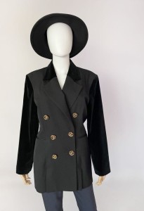 Francuska marynarka 80's wełna i aksamit