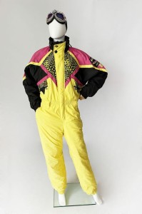 Kolorowy kombinezon narciarski vintage 90's