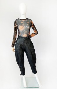 Skórzane spodnie pumpy vintage ze sznurowaniem