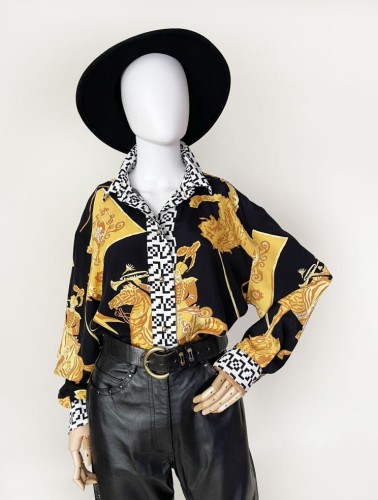 Betty Barclay wzorzysta koszula 80's