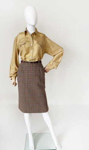 Wełniana spódnica w pepitkę