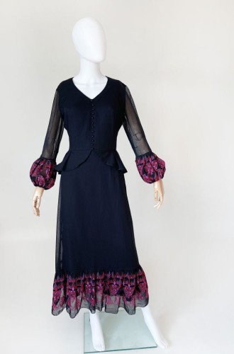 Haftowana maxi sukienka vintage 70's