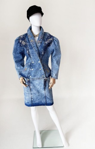 Jeansowy set vintage 80's