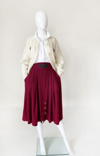 Wełniana rozkloszowana spódnica vintage