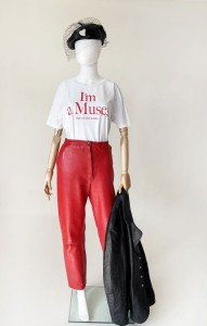 Czerwone skórzane spodnie vintage