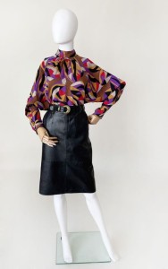 Skórzana midi spódnica vintage