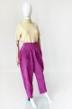 Zamszowe spodnie slouchy vintage fuksja