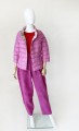 Zamszowe spodnie slouchy vintage fuksja