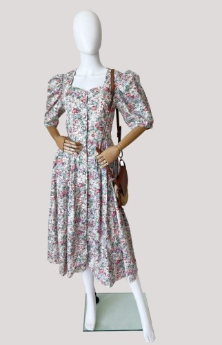 Lodenfrey kwiatowa maxi sukienka vintage