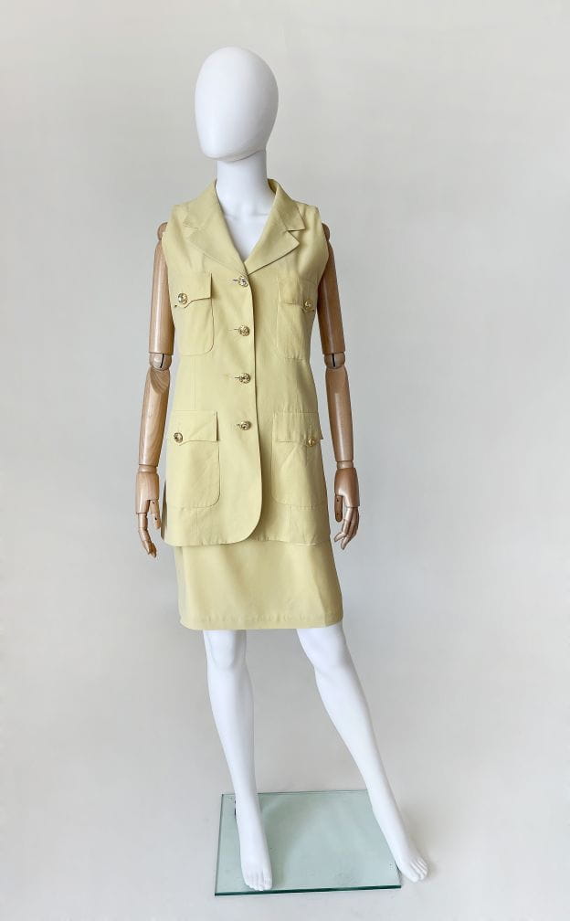 Vera Mont jedwabny kostium set vintage 80's