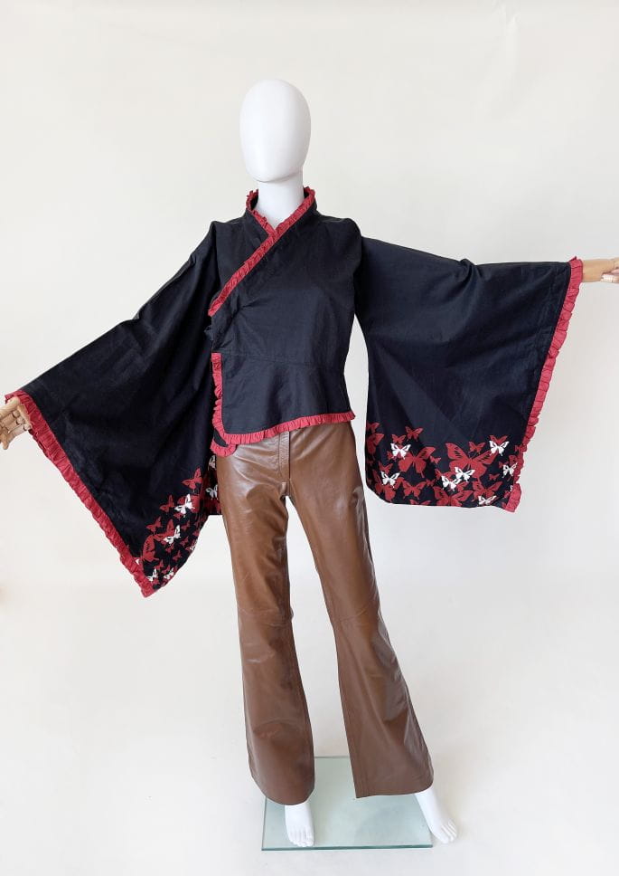 Bawełniane kimono z szerokimi rękawami