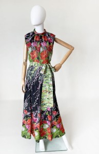 Sukienka vintage 1970's kwiatowe wzory