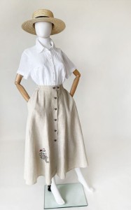 Długa spódnica vintage 100% len