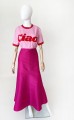 Spódnica maxi jedwabna magenta