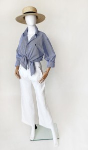 Sisley długie lniane spodnie