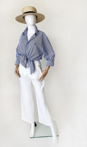 Sisley długie lniane spodnie