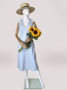 Blanc Bleu minimalistyczna lniana sukienka 