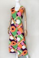 Sukienka maxi vintage 70's geometryczne wzory