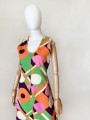 Sukienka maxi vintage 70's geometryczne wzory