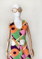 Sukienka maxi vintage 70's geometryczne wzory