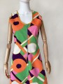 Sukienka maxi vintage 70's geometryczne wzory