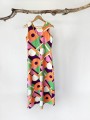 Sukienka maxi vintage 70's geometryczne wzory
