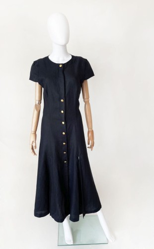 Escada lniana maxi sukienka vintage