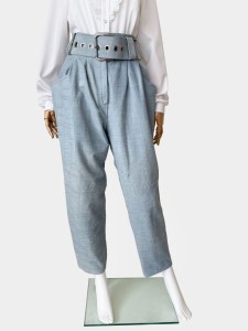 Skórzane błękitne cygaretki vintage