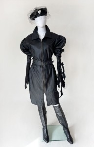 Skórzana sukienka vintage 80's