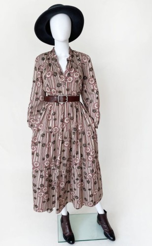 Bawełniana maxi sukienka we wzory