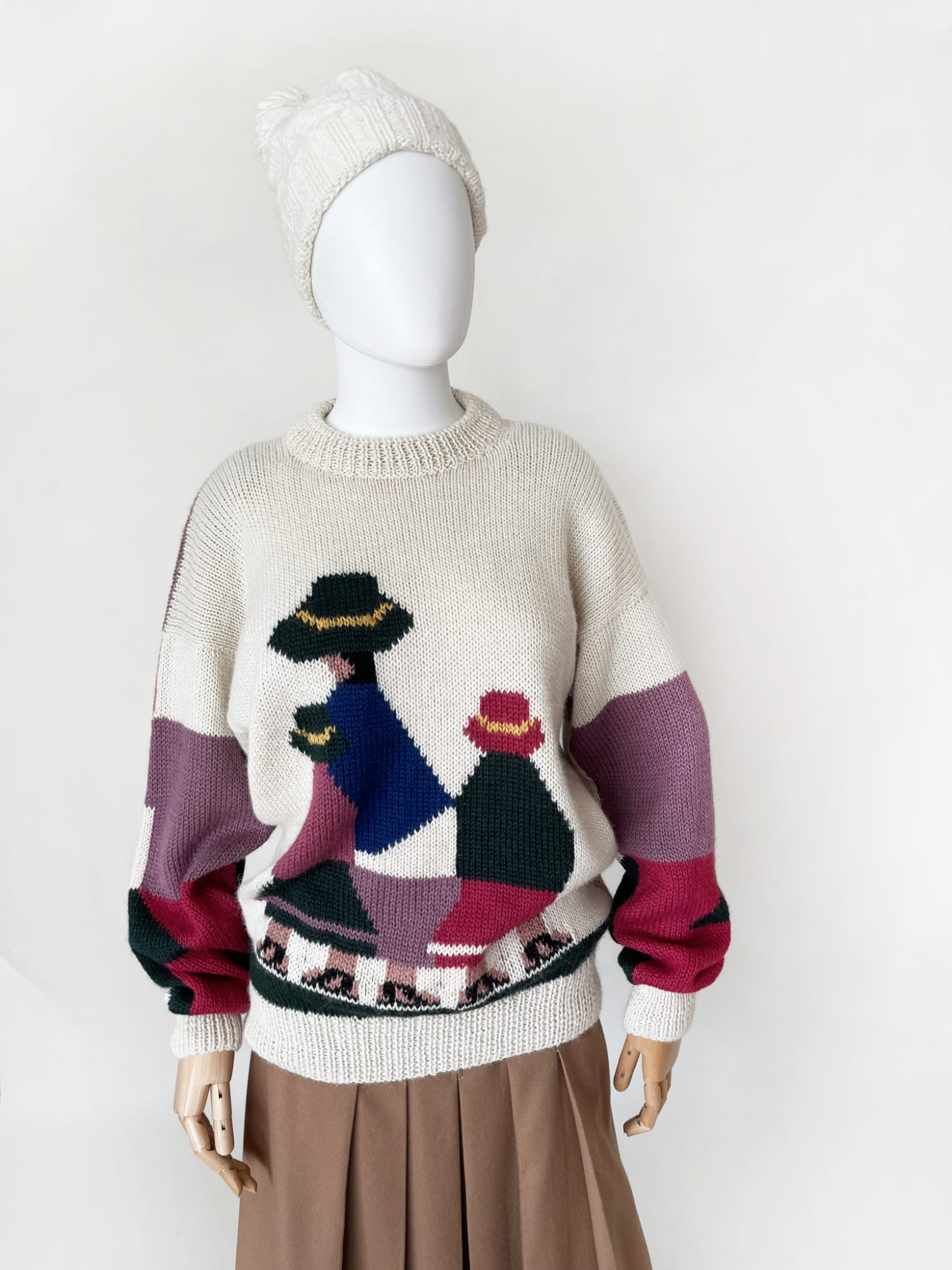 Sweter z alpaki hand made vintage