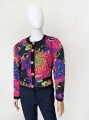 Pikowana kurtka vintage 80's kolorowe wzory