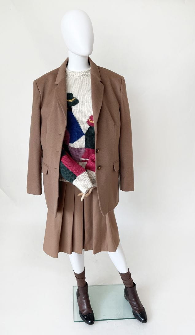 Plisowana wełniana spódnica vintage 60's