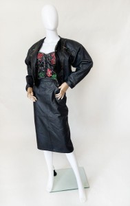 Skórzana spódnica midi vintage