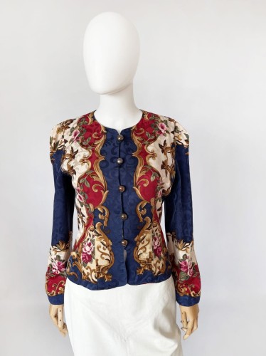 Jedwabna wzorzysta kurtka/marynarka