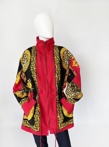 Lekka parka vintage we wzory