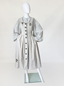 Długa sukienka ogrodniczka vintage dirndl 