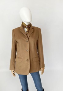 100% kaszmir marynarka vintage camel