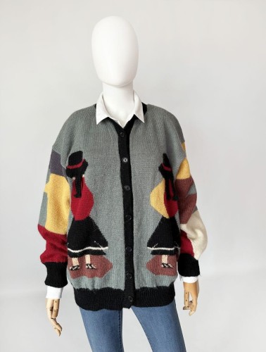 Sweter z alpaki Peru hand made vintage